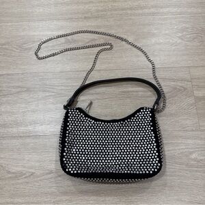 Crossi Elegant Black and Silver Studded Women's Bag